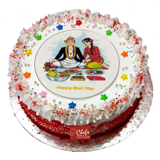 Bhaitika Special Red Velvet Photo Print Cake - 2 lbs