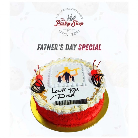 Father's Day Special Eggless Red Velvet Cake - 2 lbs.