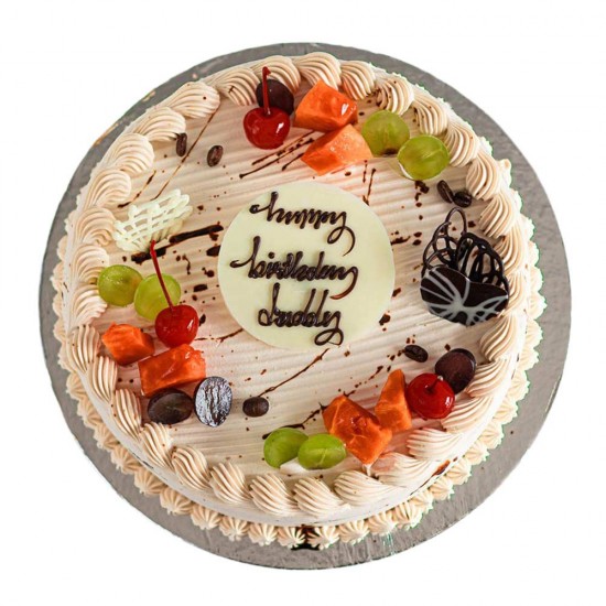 Mocha Cake with Seasonal Fruit Topping- 2 lbs.