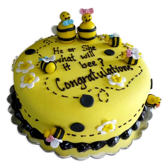 Bumble Bee Baby Shower Fondant Cake -2 lbs.