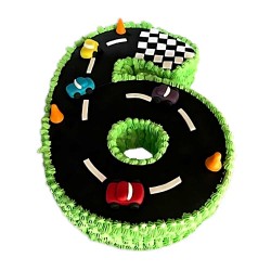 Number Six Shape Cake  - 3 lbs. Number Six Shape Cake  - 3 lbs.
