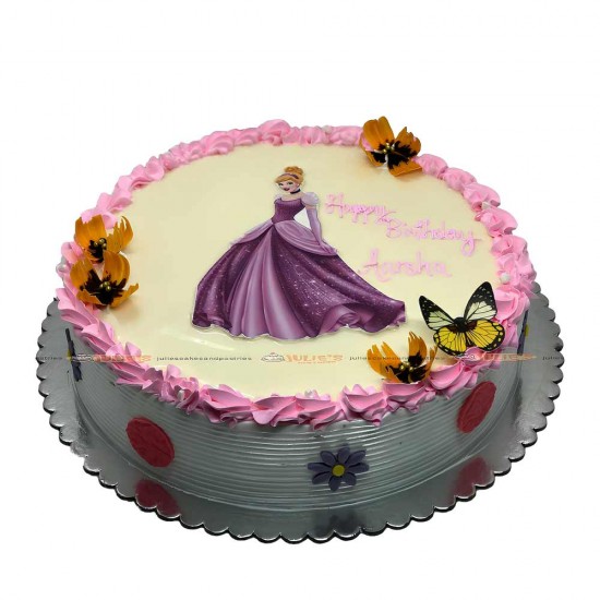 Purple Cinderella Photo Print Cake - 2 lbs.