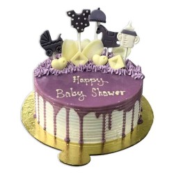 Purple Theme Baby Shower Cake -2 lbs. Purple Theme Baby Shower Cake -2 lbs.