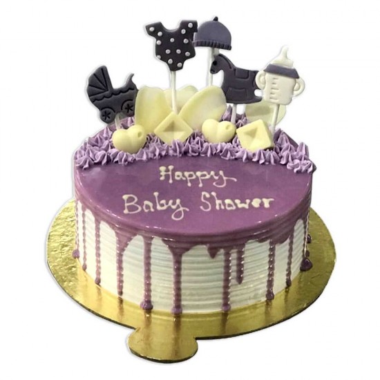 Purple Theme Baby Shower Cake -2 lbs.