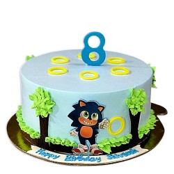 Sonic The Hedgehog Themed Cake -2 lbs. Sonic The Hedgehog Themed Cake -2 lbs.