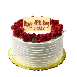 White Chocolate Blueberry Cake with Fondant Roses - 3 lbs