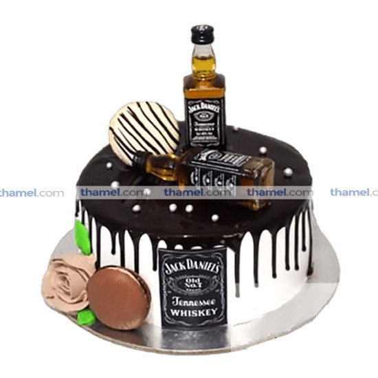 Choco Vanilla Cake with Jack Daniels Topping- 2 lbs.