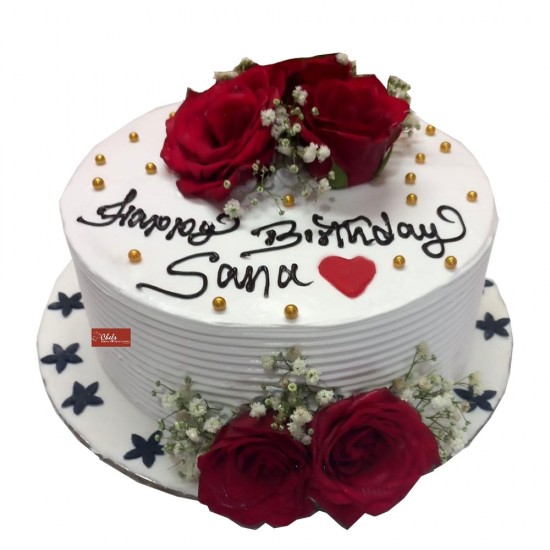 Vanilla Cake with Roses - 2 lbs.