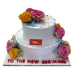 Two-Tiered Rose Affair Wedding Cake - 6 lbs. Two-Tiered Rose Affair Wedding Cake - 6 lbs.
