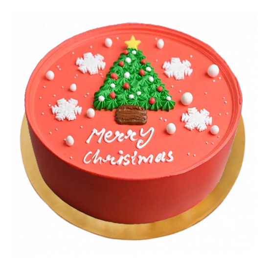Merry Christmas White Forest Cake - 2 lbs.