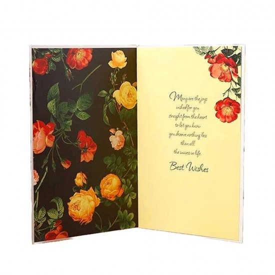 With Best Wishes Flower Print Greeting Card