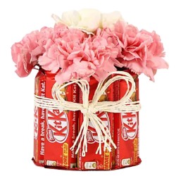 Carnations & Kit Kat Floral Arrangement Carnations & Kit Kat Floral Arrangement