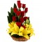 Asiatic Lilies & Red Roses  Basket Arrangement