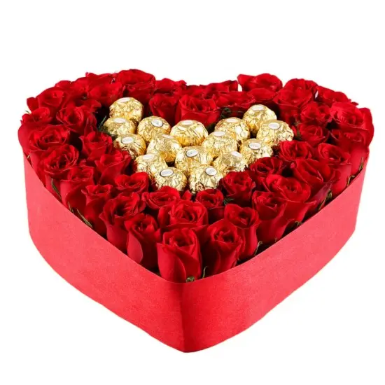 Chocolaty Heart Box Arrangement