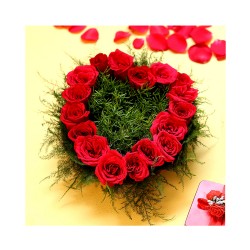 Heart Shaped Roses Basket Arrangement Heart Shaped Roses Basket Arrangement