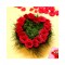 Heart Shaped Roses Basket Arrangement