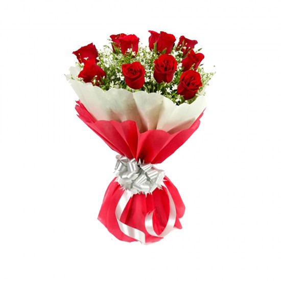 Ruby Red Roses Basket