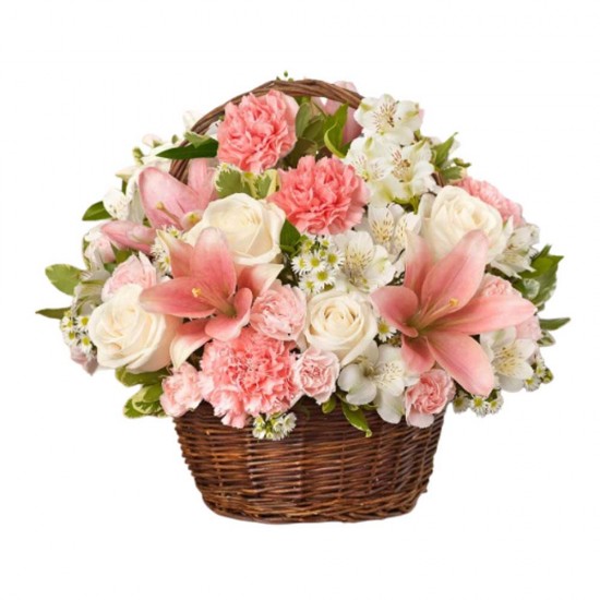 Cherish in Pink Basket Arrangement