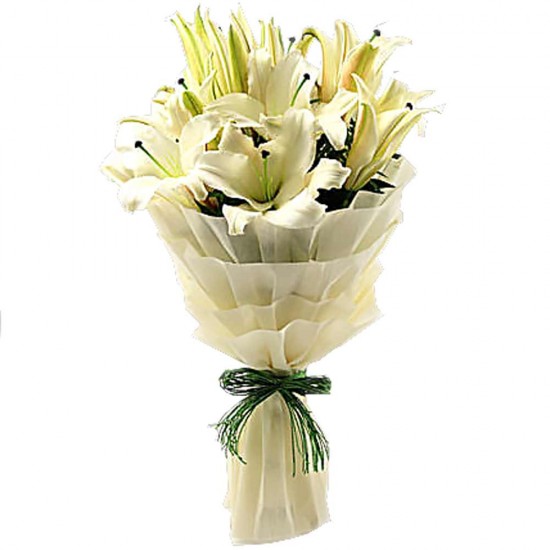 Timeless White Lilies Bouquet