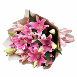 Stunning Pink Lilies Bouquet Stunning Pink Lilies Bouquet