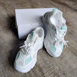 White & Turquoise Sneakers