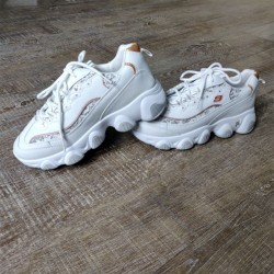 White Sneaker with Glitter & Orange Heel Tab White Sneaker with Glitter & Orange Heel Tab