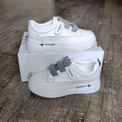 White Sneaker with Grey Straps White Sneaker with Grey Straps