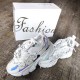 White Sneaker with Silver Reflectors