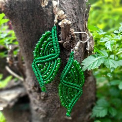 Handmade Leaf Macramé Earrings Handmade Leaf Macramé Earrings