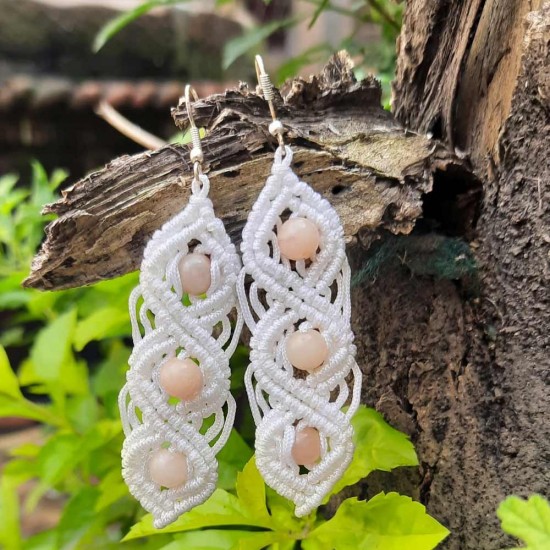 Handmade Teardrop Macramé Earrings