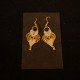 Handmade Macrame White /Gold Leaf Earrings