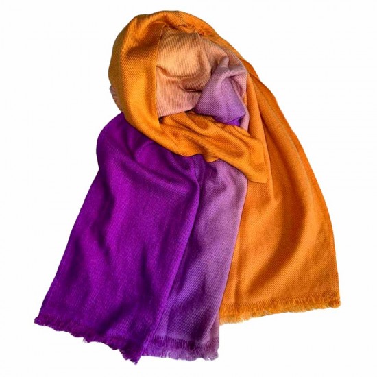 Orange & Purple Two Toned Pashmina Shawl