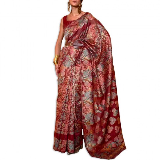 Floral Pattern Silk Saree