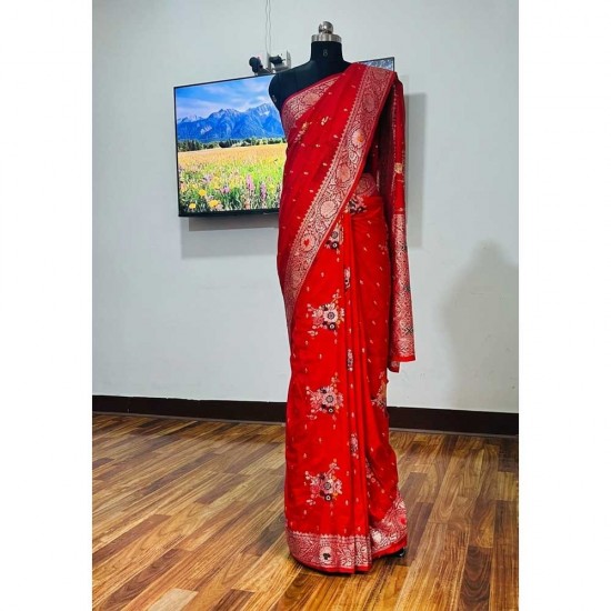 Red Banarasi Silk Saree