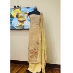 Striped Yellow Chiffon Kurta