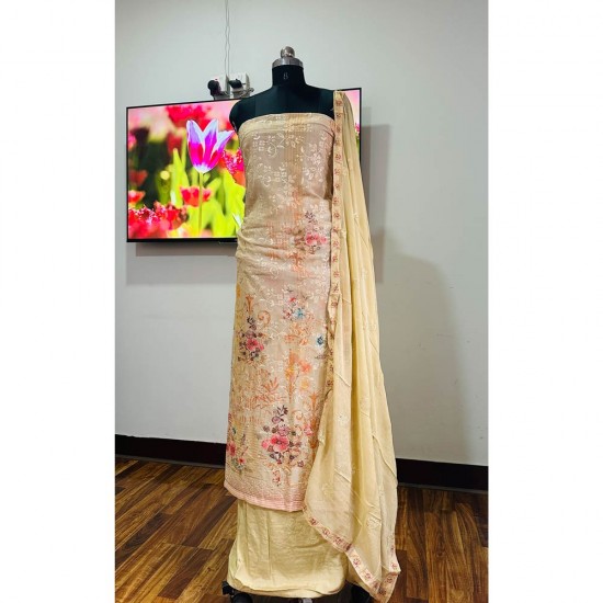 Floral Yellow Chiffon Kurta