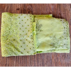 Green Embroidered Cotton Kurta Set Green Embroidered Cotton Kurta Set