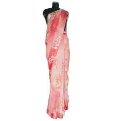 Floral Printed French Chiffon Saree Floral Printed French Chiffon Saree