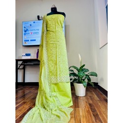 Green Embroidered Cotton Kurta Set Green Embroidered Cotton Kurta Set