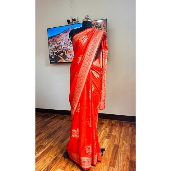 Embossed Silk Saree