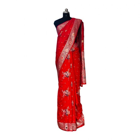 Red Banarasi Silk Saree