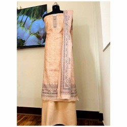 Pashmina Unstitched Kurta Set With Shawl Pashmina Unstitched Kurta Set With Shawl