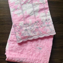 Pink Cotton Floral Print Unstitched Suit Set Pink Cotton Floral Print Unstitched Suit Set