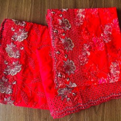 Rani Pink Cotton Floral Print Unstitched Suit Set Rani Pink Cotton Floral Print Unstitched Suit Set