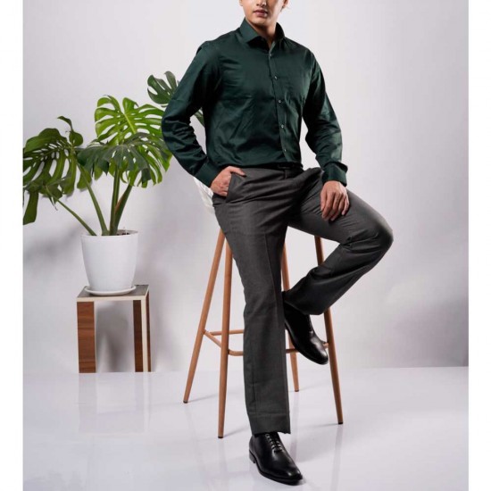 Oxemberg Dark Green Formal Slim Fit Shirt