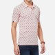 Siyaram's Tessio Men Regular Fit Printed Pink Polo T-Shirt