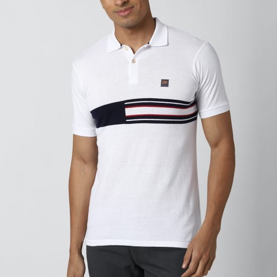 Peter England White Polo T Shirt 