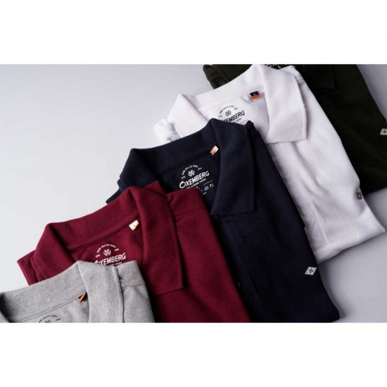 Oxemberg Men Regular Fit Maroon Polo T-Shirt