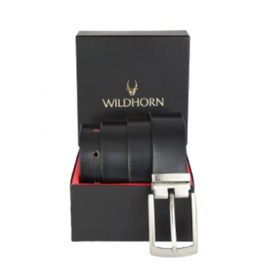 WILDHORN Nepal Wrinkle Genuine Leather Formal Belt for Men I Free Size I Adjustable I Waist Fit up to 42 inches (MB 572 black wrinkles)