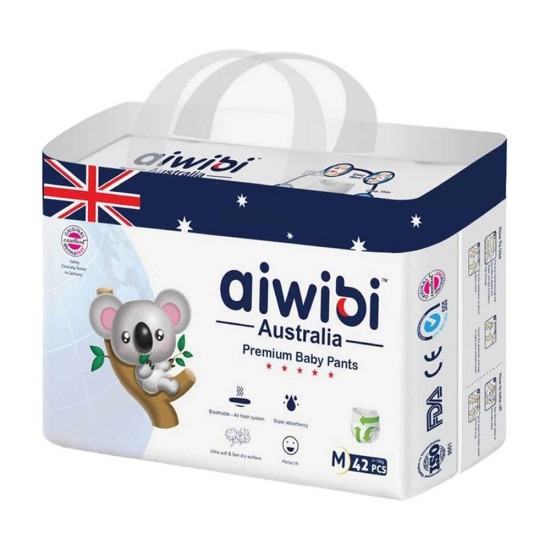 Aiwibi Australian Premium Diapers Baby Pants- Medium 42 Pcs